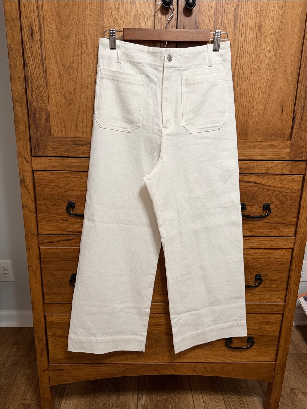 eesome Off White Wide-Leg Cotton Chinos